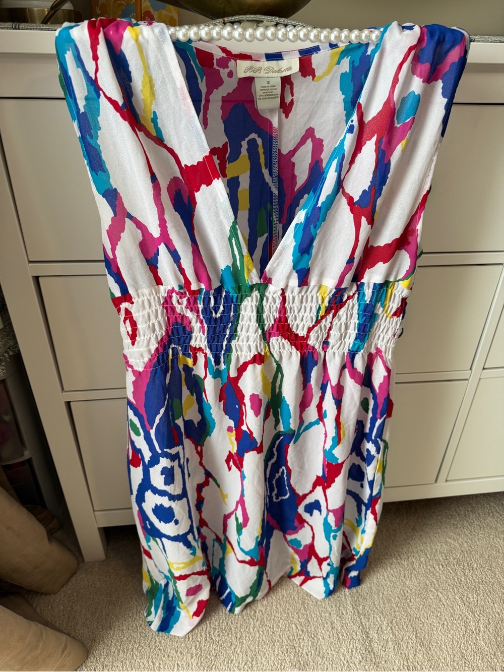 BB Dakota Bright Multicolor Abstract Print Swim Coverup